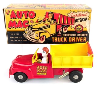 Marx Windup Auto Mac Truck Driver w/ Box