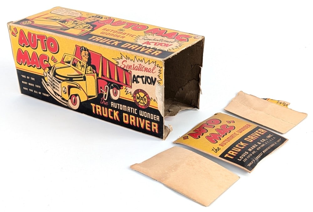 Marx Windup Auto Mac Truck Driver w/ Box - 9