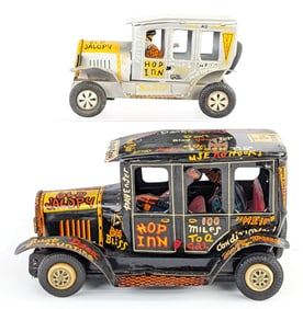 (2) Linemar Tin Old Jalopy Cars