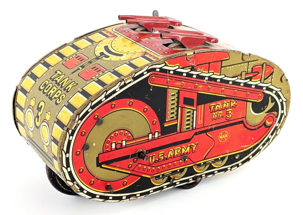Marx Tin Windup U.S. Army Tank No. 3 (1 of 7)