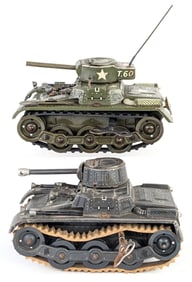 (2) Gama Tin Windup Tanks