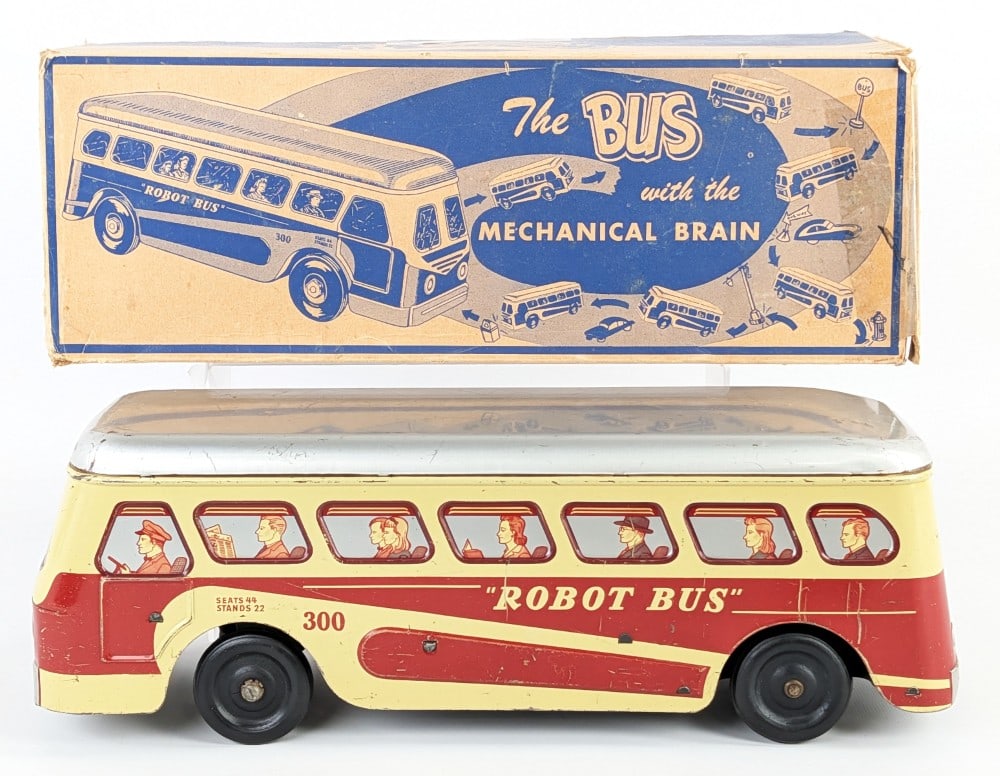 Woodhaven Tin Windup Metal Stamping Co. Robot Bus w/ Box (1 of 8)