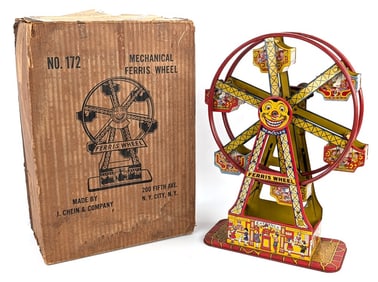 J. Chein No. 172 Tin Windup Ferris Wheel w/ Box