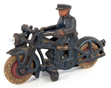 Hubley Cast Iron Motorcycle w/ Electric Light