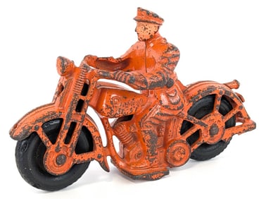 Hubley Cast Iron Patrol Motorcycle