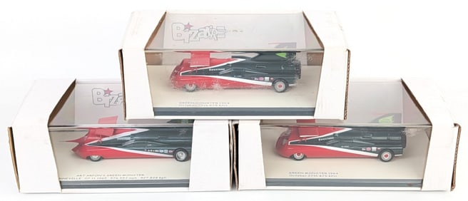 (3) 1/43 Bizarre Art Arfon's Green Monster Land Speed Record Cars