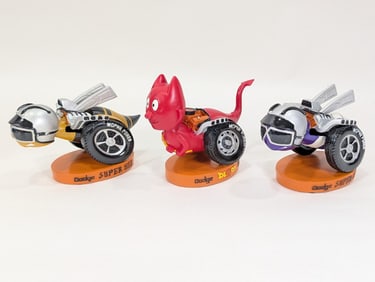 Set Of 3 Dodge Mopar Super Bee / Demon Promotional Bobble Heads / Nodders