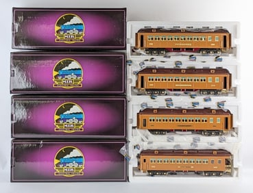 MTH Tinplate Traditions Passenger State 4-Car Set Brown No. 10-1135