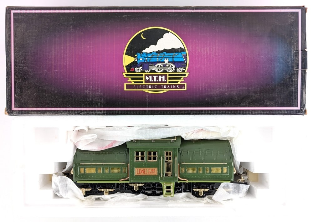 MTH Tinplate Traditions #381E Standard Gauge Electric Loco 2-Tone Green (1 of 7)