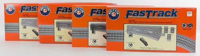 (2) Lionel 072 Right Hand Remote / Command Switch & (2) 060 Right Hand Switches