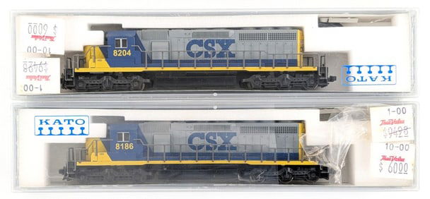 Kato N Scale CSX 8204 and 8186 Train Engines