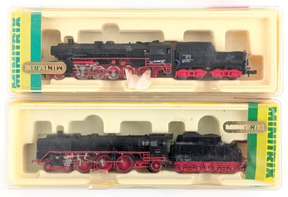 (2) Minitrix N Scale Locomotive w/ Tenders #12830 & #12051