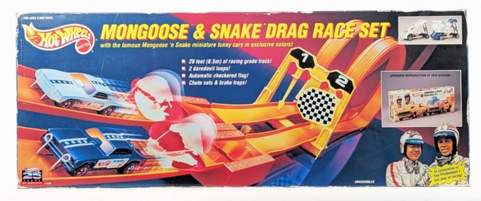 1993 Hot Wheels Mongoose & Snake Drag Race Set - Sealed