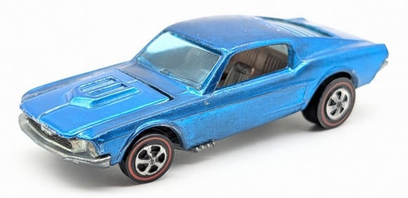 Hot Wheels Redline Blue Custom Mustang w/ Rear Louvered Window