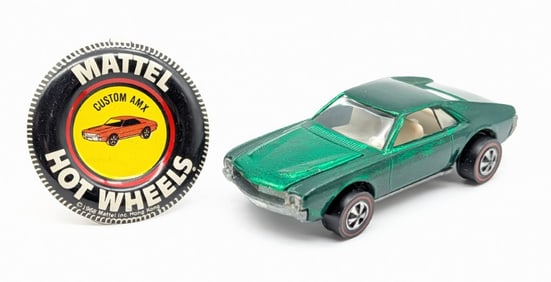 Hot Wheels Redline Green Custom AMX w/ Button
