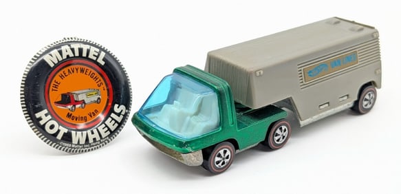 Hot Wheels Redline Green Moving Van Truck with Button