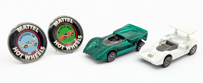 Hot Wheels Redline Chaparral 2G and McLaren M6A with Buttons