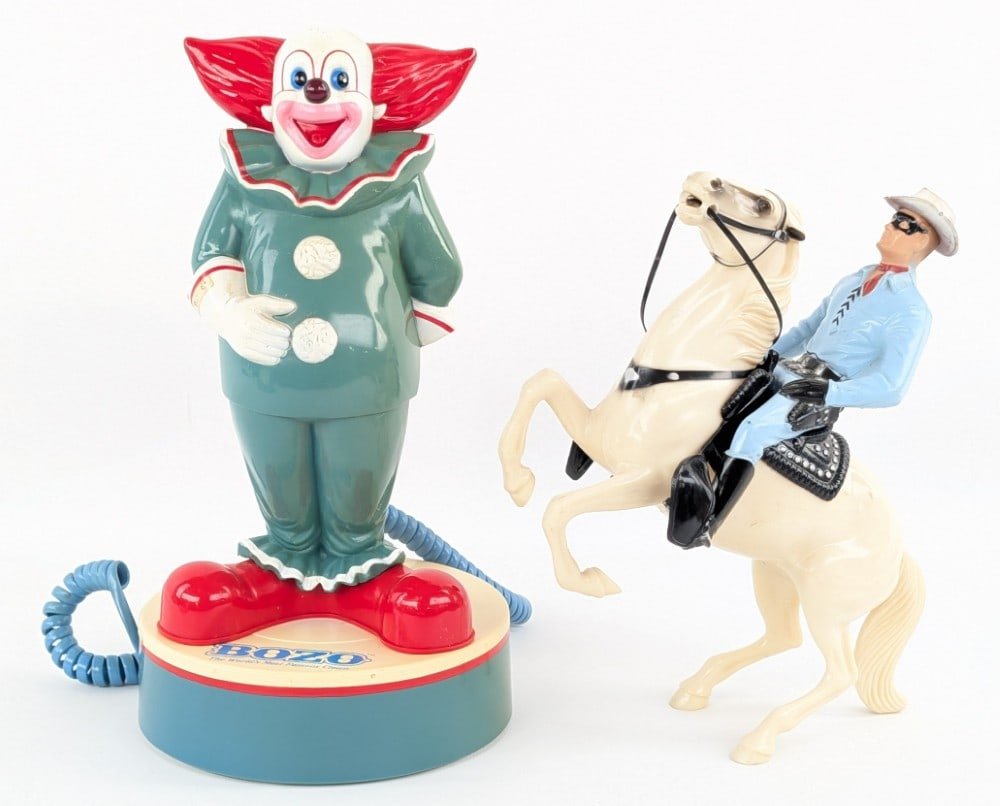 Vintage Bozo The Clown Phone and Lone Ranger w/ Silver (1 of 13)