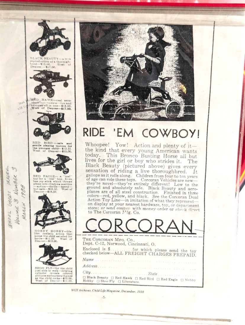 Restored Corcoran Red Eagle Pedal Airplane - 3