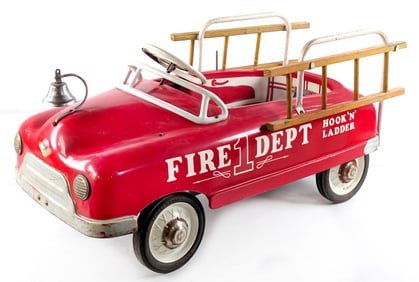 Original AMF Hook N Ladder Fire Department Two Speed Pedal Car