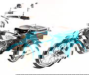 Custom Indian Pedal Tricycle / Motorcycle: Outstanding high quality custom Indian Pedal tricycle / motorcycle. It displays very well overall with Indian decals, mirrors, headlight, chrome features, and great attention to detail. Good condition