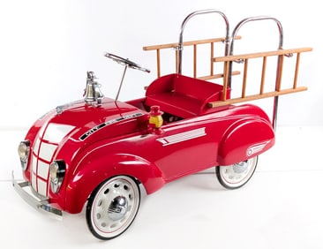 Restored Steelcraft Chrysler Airflow City Fire Dept. Pedal Car