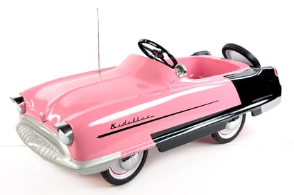 Restored Garton Pink & Black Kidillac Pedal Car