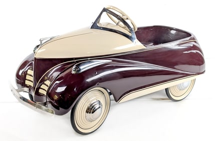 Restored Steerlcraft Lincoln Zephyr pedal car