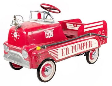 Original AMF GMC Cabover Fire Department Pumper Pedal Car