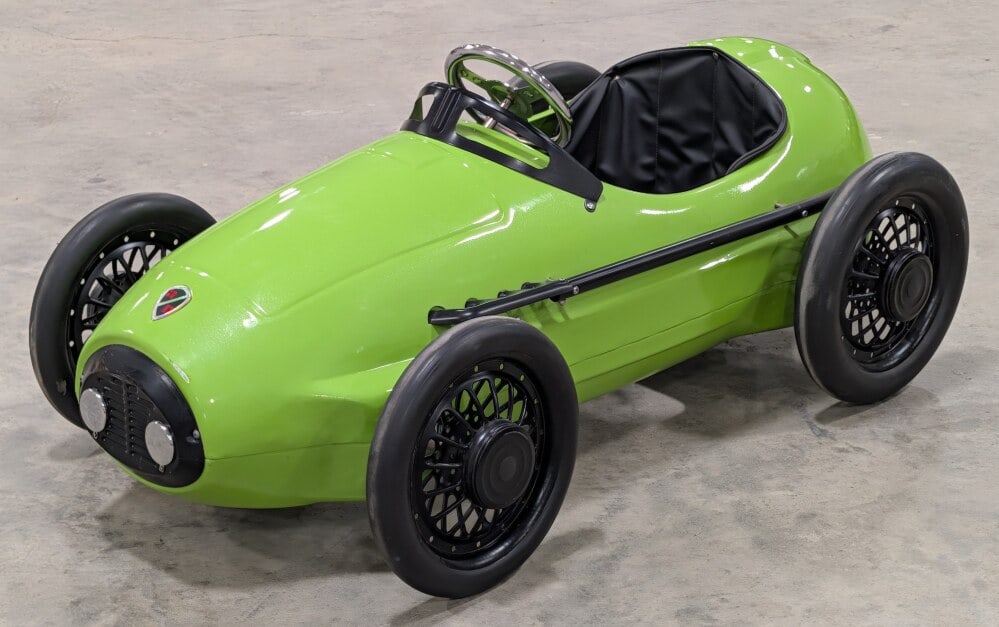 Custom Green American Retro Ferrari Racer Pedal Car (1 of 9)
