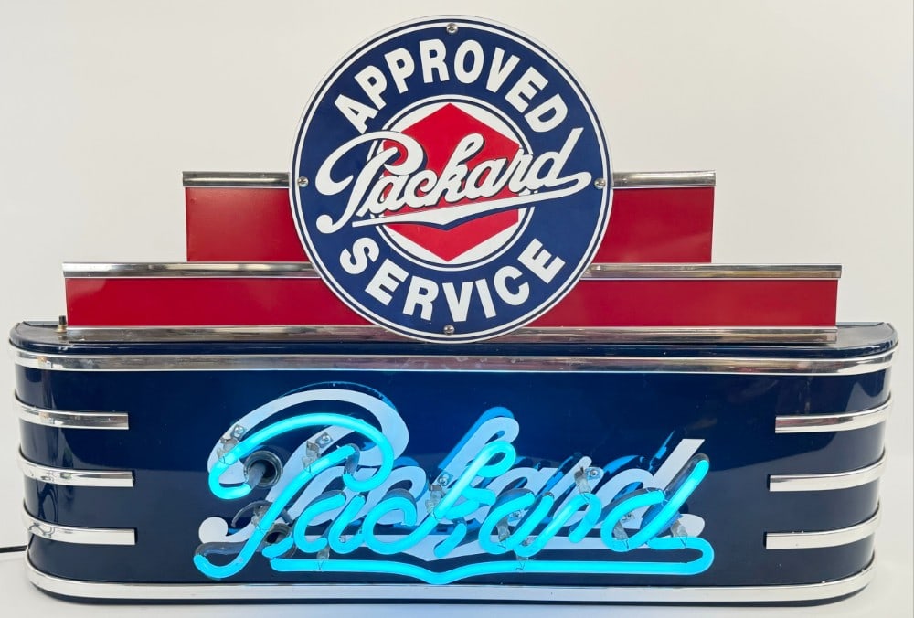 Custom Packard Approved Service Art Deco Style Neon Advertising Sign (1 of 7)