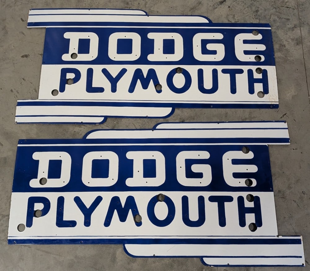 Set Of 4ft Dodge Plymouth Dealership Style Neon Sign Replica Skins (1 of 12)