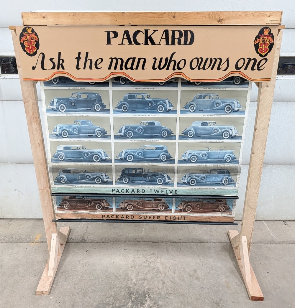1930s Packard Dealership Showroom Canvas Display Banners w/ Custom Stand (1 of 15)