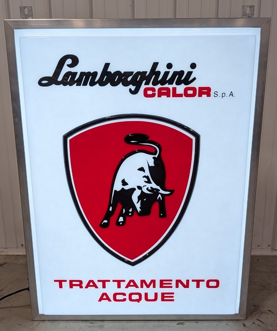 Large Custom Lamborghini Calor Water Treatment Embossed Lighted Sign (1 of 11)