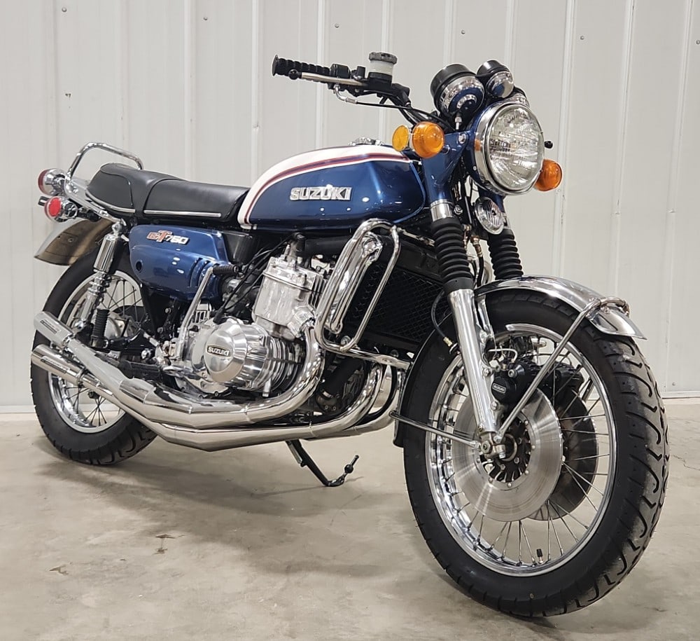 1972 Suzuki GT750: Sells with No Reserve! Known As The Water Buffalo 738cc Liquid Cooled 2-Stroke Inline 3 Cylinder Engine 5 Speed Manual Transmission Odometer Reads 11303 Miles Runs And Drives Recent Comprehensive