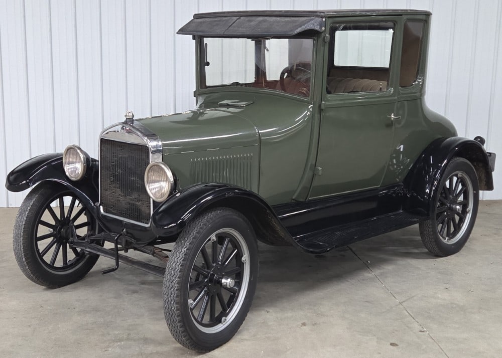 1926 Ford Model T Coupe: Sells with No Reserve! From the Heartland Collector Car Collection 177 CI Inline 4 Cylinder Engine 2 Speed Planetary Transmission Holley Kerosene Vaporizer Intake Manifold Distributor Ignition