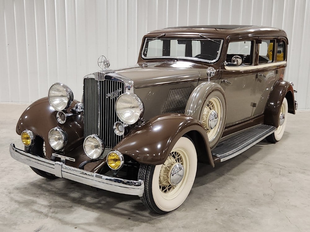 1932 Hupmobile Model F222 Sedan: Sells with No Reserve! Part of the Michael Romani Estate Collection 122'' Wheelbase 93 hp - 250 ci Inline 8 3-Speed Manual Transmission Dual spare tires with gravel covers All metal locking rear