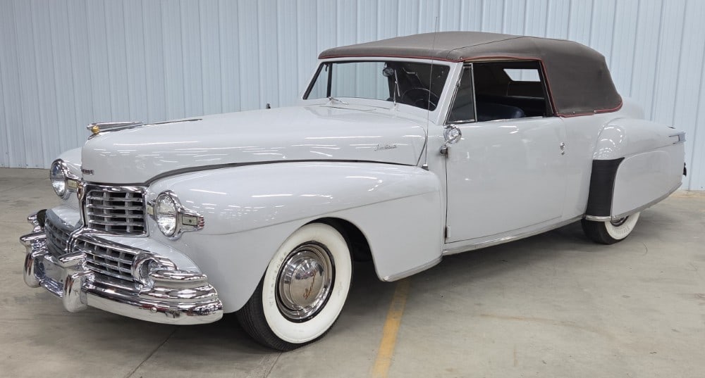 1948 Lincoln Continental Convertible: Sells with No Reserve! 292 Cubic Inch 4.8 Liter Flathead V12 Gasoline Engine 3 Speed Column Shift Manual Transmission Odometer Read 70860 Miles Power Convertible And Windows Runs And Drives VIN-