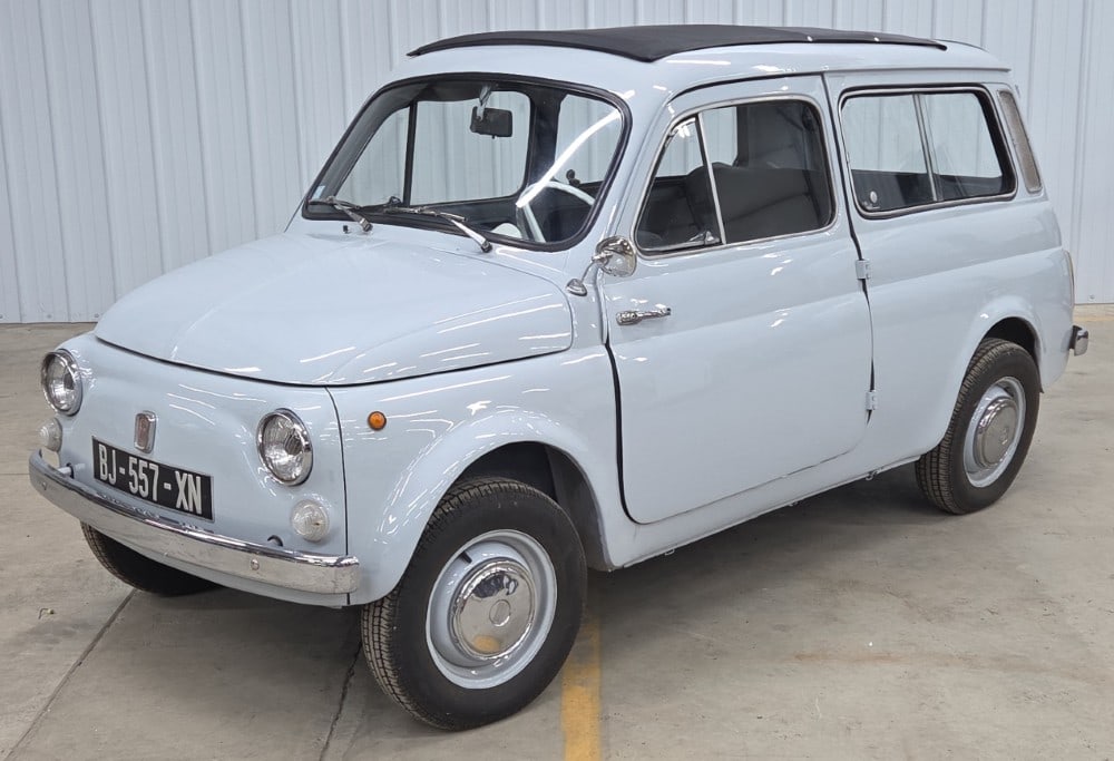 1970 Fiat 500 Giardinera: Sells with No Reserve! 499cc Engine 4 Speed Manual Transmission Sunroof Odometer Reads 35569 VIN: 120-290570 TITLE & IMPORT DOCUMENTS REDUCED ONLINE BUYER'S PREMIUM OF 15% ON THIS LOT
