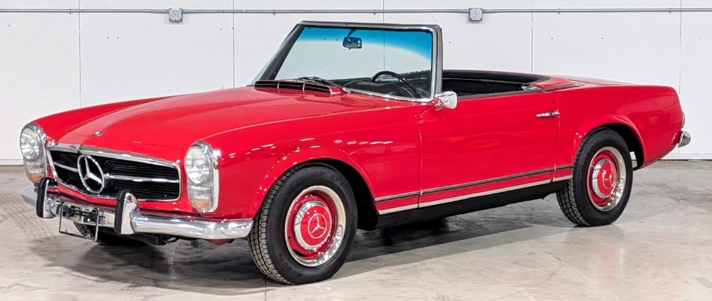 1963 Mercedes-Benz 230SL Pagoda: 2.3L Inline Six Cylinder Reads 87,004 Miles Four Speed Manual Transmission Red Exterior over Black Interior Features leather seats and wire wheels Runs & Drives Sells with clear title.? *Reduced onlin