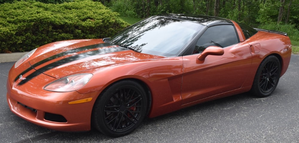2005 Chevrolet Corvette Supercharged: Daytona Sunset Orange 2005 Chevrolet Corvette powered by Supercharged LS2 6.0 V8 Factory Daytona Sunset Orange exterior Factory Tan leather interior Powered by Supercharged LS2 6.0L V8 w/ built bottom