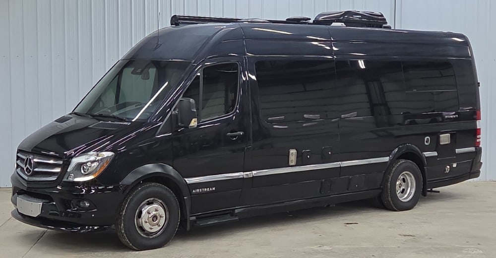 2017 Airstream Interstate Class B RV: Sells with No Reserve! Mercedes Benz Sprinter Van 3L 6 Cylinder Diesel Engine Automatic Transmission Cummins Onan Generator with 17.9 hrs. Kitchen with Sink, 2 Burner Range, Microwave, and Refrigerato