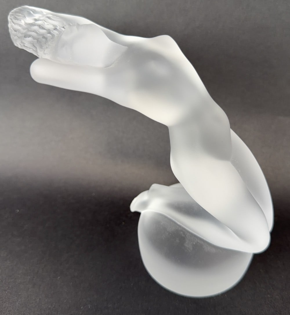Lalique "Chrysis" Hood Mascot: Marked Lalique France on base. Piece is in excellent condition. Measures 5? tall.
