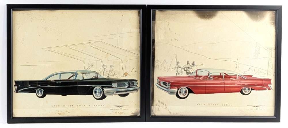 Vintage Pontiac Star Chief Sedan & Sports Sedan Framed Dealership Posters (1 of 17)
