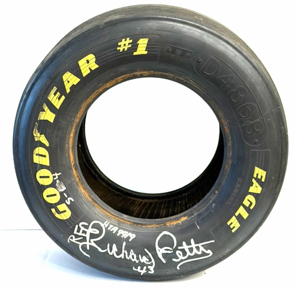 Autographed By Richard Petty #43 Good Year Eagle NASCAR Racing Tire (1 of 3)