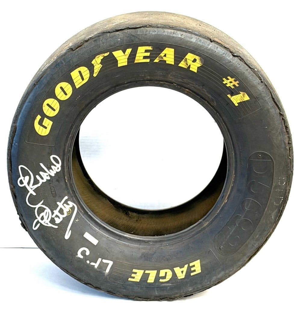 Autographed By Richard Petty #43 Good Year Eagle NASCAR Racing Tire (1 of 2)