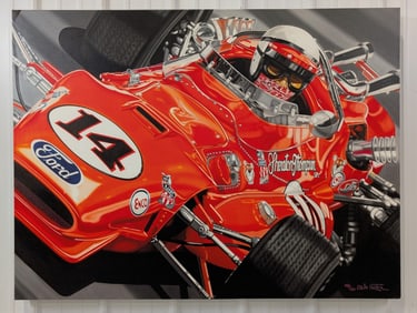 4ft Colin Carter "Super Tex" Foyt Racing Signed Numbered Canvas Art Print 020 / 250