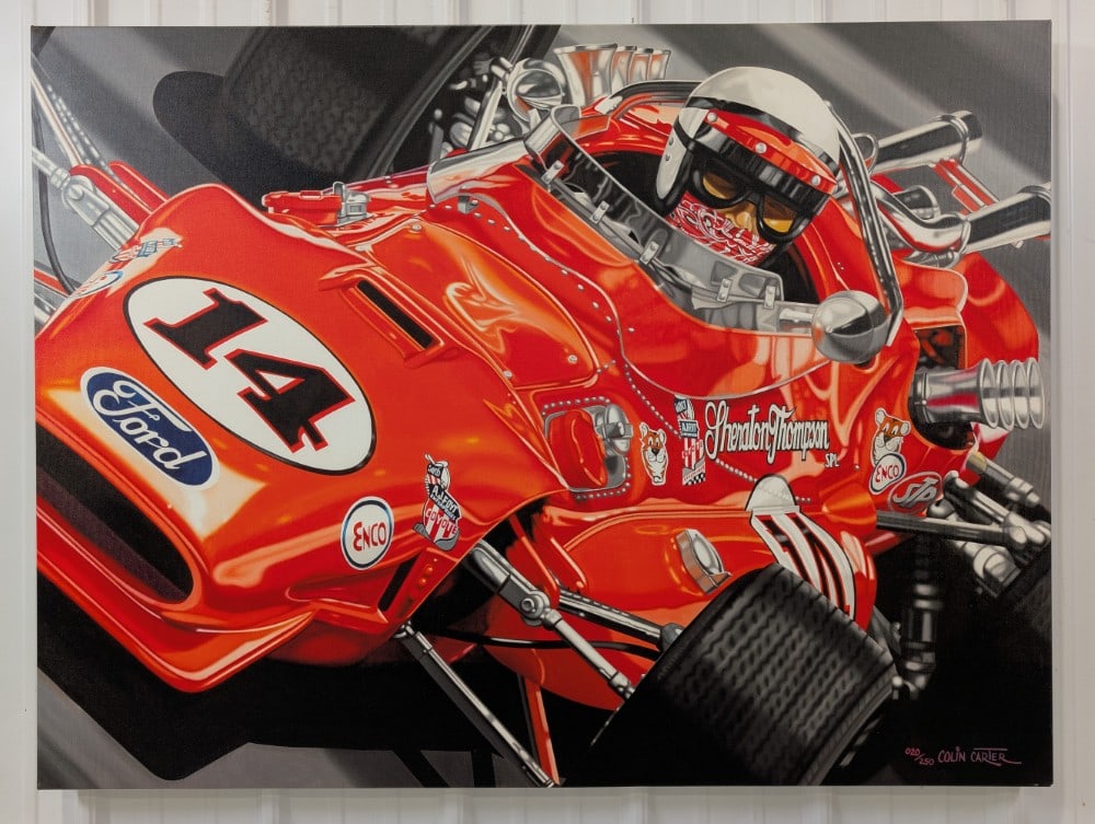 4ft Colin Carter "Super Tex" Foyt Racing Signed Numbered Canvas Art Print 020 / 250 (1 of 7)