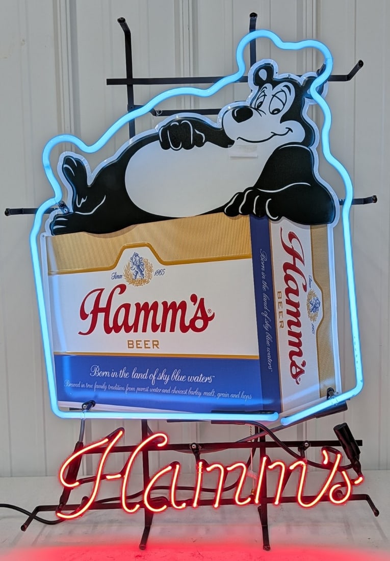 Hamm's Beer Tin 2-Color Neon Sign (1 of 10)