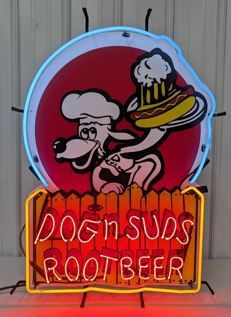 Custom Dog n Suds Three-Color Neon Sign (1 of 6)